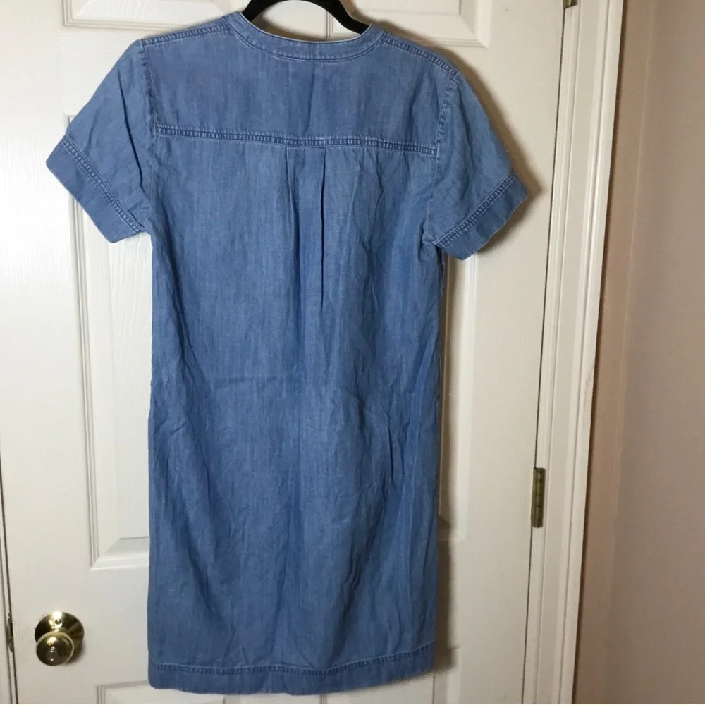 J. Crew Blue Chambray Short Sleeve Mini Dress - Size 4